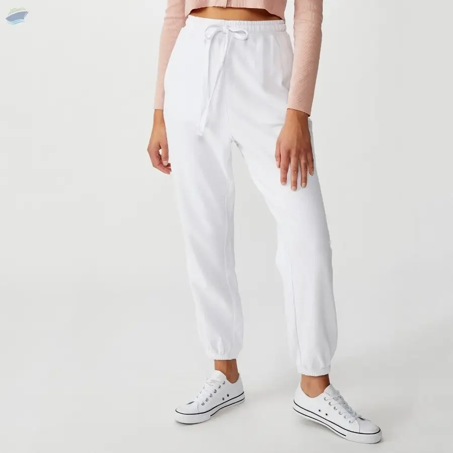 Women White Solid Casual Jogger Pants