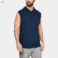 Sportswear Men Solid Sleeveless Hoodie