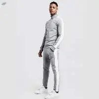 Men Striped Poly Fleece Tracksuit