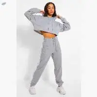 Women Cropped Fleece Tracksuit