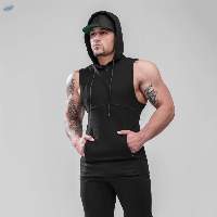 Men Workout Sleeveless Gym Hoodies