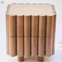 Fluted Solid Wood Bedside Table