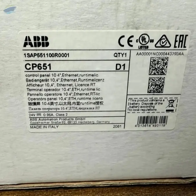 ABB HMI CP651 Control Panel 10 inch TFT
