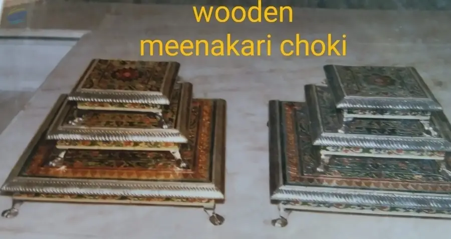 Wooden Meenakari Chowki