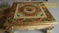 Wooden Golden Milakari Chowki