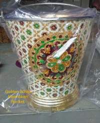 Golden Meenakari White Bucket
