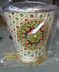 Golden Meenakari White Bucket