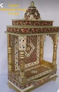 Golden Meenakari Pooja Temple