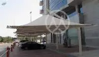 Unipole car parking shade