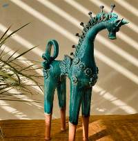 Ceramic Trojan Horse Sculpture