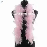 2M Natural Feathers Stole Light Pink