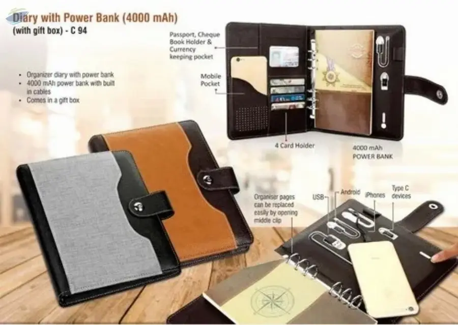Diary with Power Bank