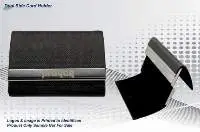 Black Leather Dual Side Card Holder