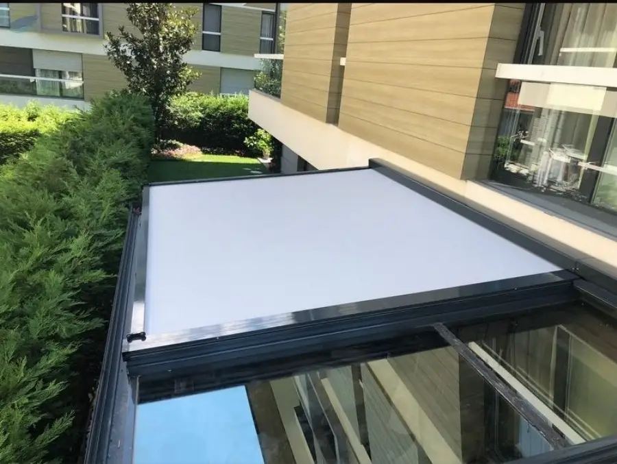Outdoor Motorized Ceiling Blinds Zip Screens