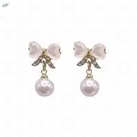 Ladies Bow Shaped Drop Earrings