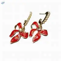 Ladies Bow Shaped Drop Earrings