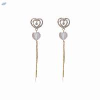 Ladies Heart Shape Long Earrings