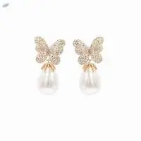 Ladies Butterfly Shaped Drop Earrings