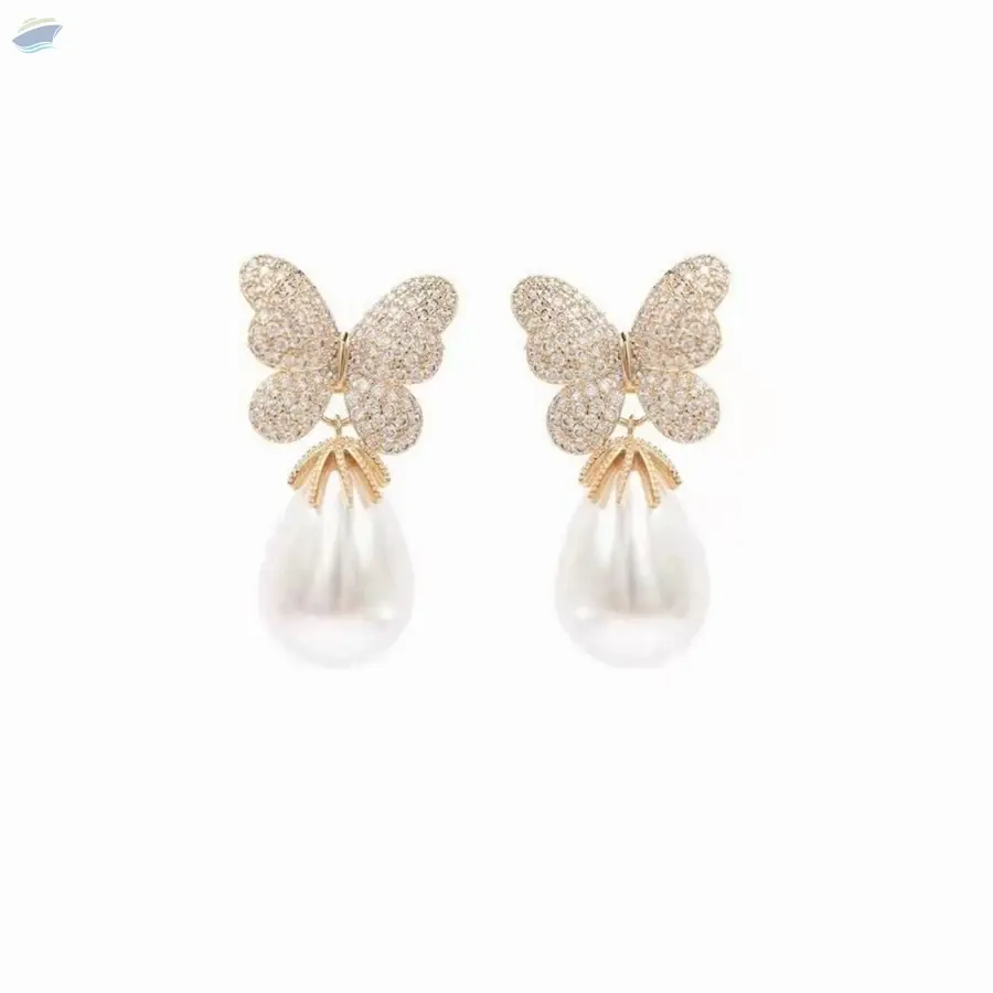 Ladies Butterfly Shaped Drop Earrings