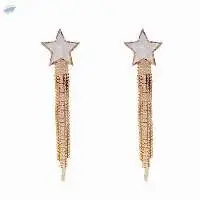 Ladies Star Long Drop Earrings