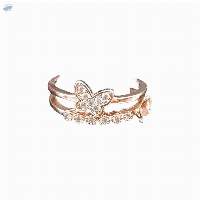 Beautiful Crystal Butterfly Adjustable Ring
