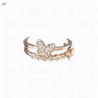Beautiful Crystal Butterfly Adjustable Ring