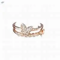 Beautiful Crystal Butterfly Adjustable Ring