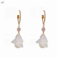 Ladies Flower Petal Drop Earrings