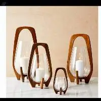 Wooden Candle Lamp Set