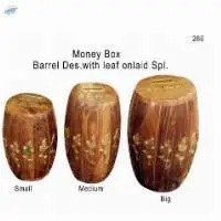 Wooden Money Box Barrel