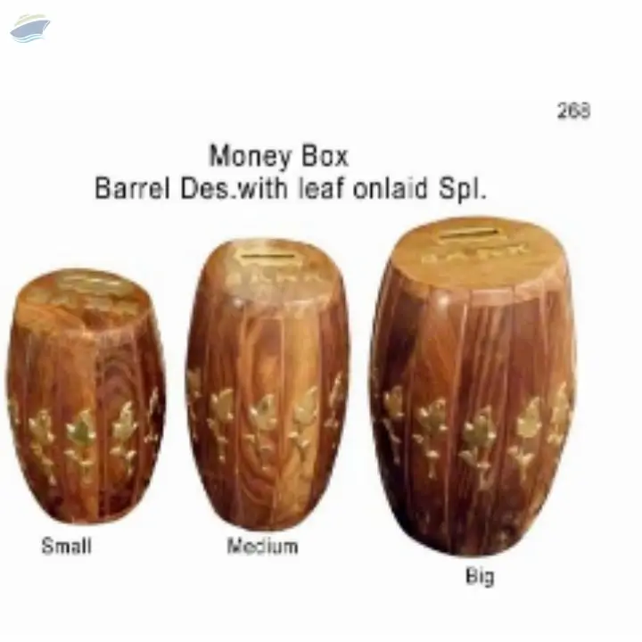 Wooden Money Box Barrel
