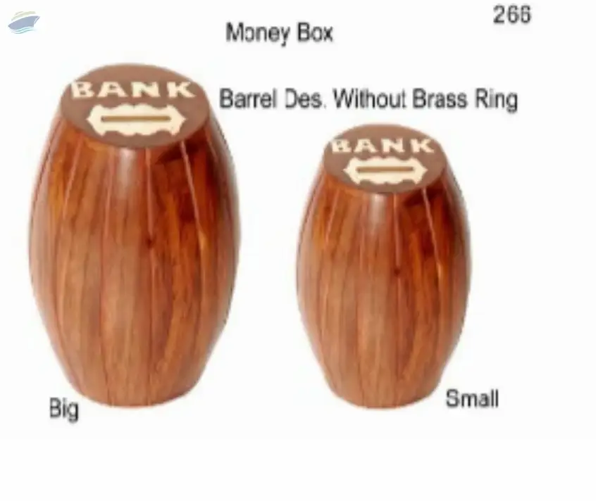 Wooden Money Box Barrel