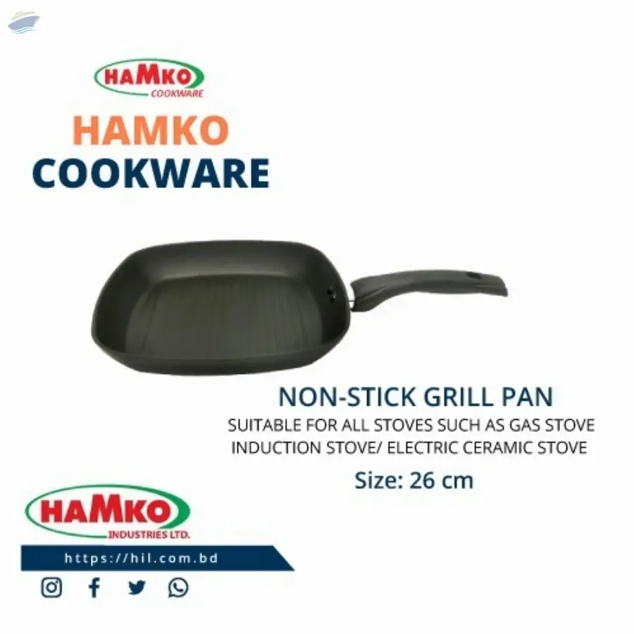 Grill Pan Non-Stick Aluminum Cookware 26 CM