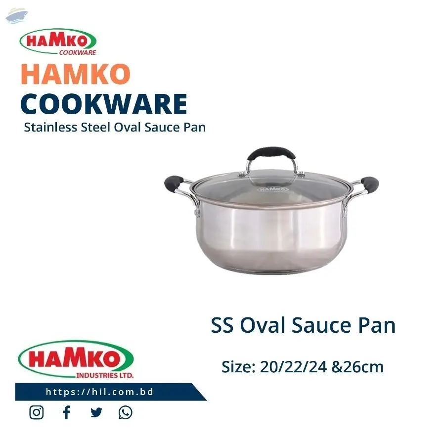 Stainless Steel Oval Sauce Pan 24 cm