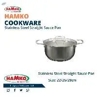 Stainless Steel Straight Sauce Pan 24 cm