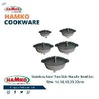 Stainless Steel Two Side Handle Bowl 16cm