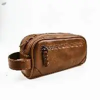 Unisex Pu Leather Travel and Toiletry Bag