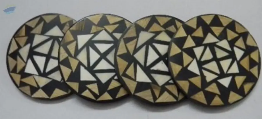 Mandala Horn Bone wooden Coaster