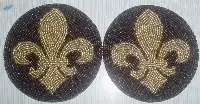 FLEUR DI LIS Glass beaded Coaster
