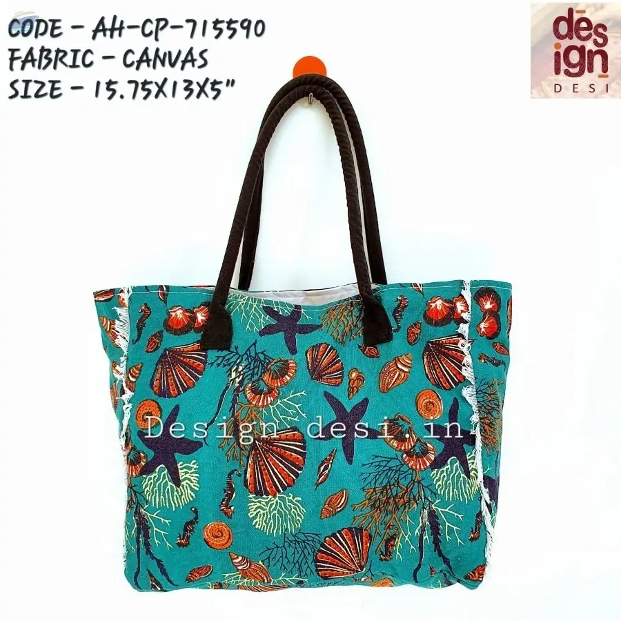 Printed Canvas Beach Bags