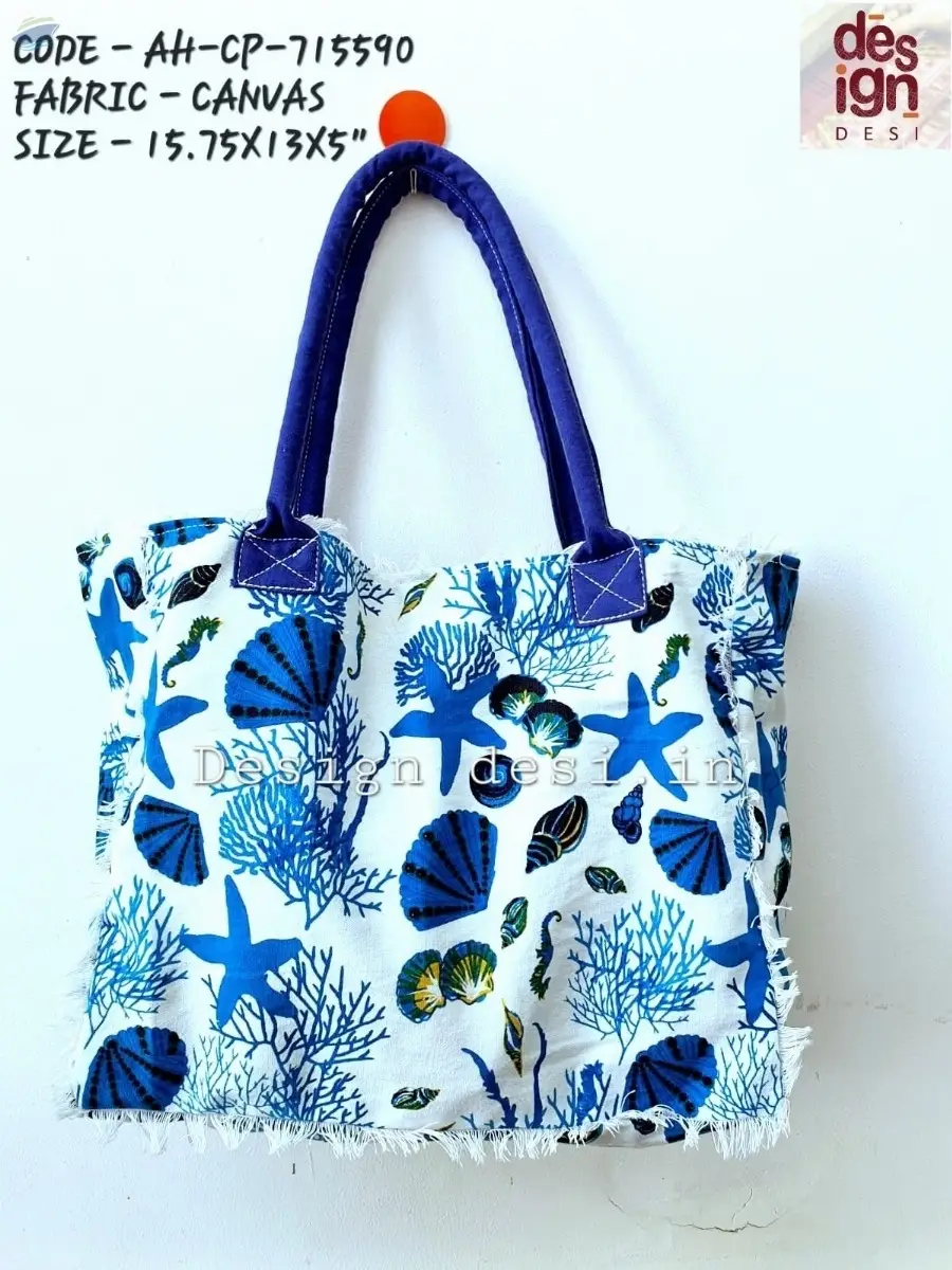Printed Canvas Beach Bags