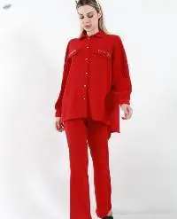 Women's Linen Pants And Shirt Set