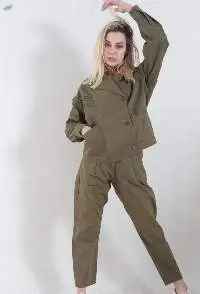 Heavy Linen Pants And Jacket Set