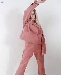 Heavy Linen Pants And Jacket Set
