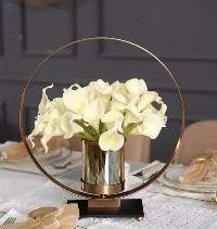 Antique Gold Vintage Glass Flower Vase