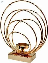 Tea Lights Candle Holder with Metal Rings Design