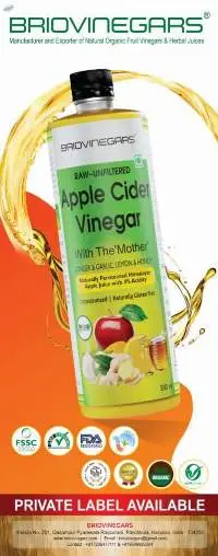 Organic Apple Cider Vinegar With Ginger Garlic