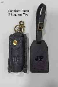 Leather Sanitizer Pouch & Luggage Tag