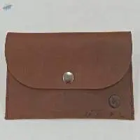 Leather Pouch In Tan Oil Pull Up