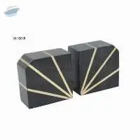 Black Marble with metal inlay BOOK END
